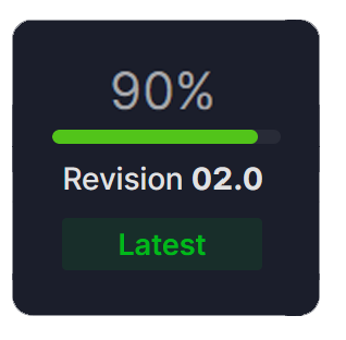 Engineering document progress at 90 percent with the latest revision