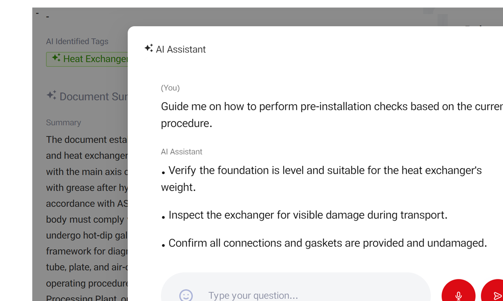 PiNOR AI Assistant for engineering procedures